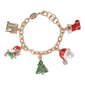 Juicy Couture Gold Tone Holiday Charm Bracelet